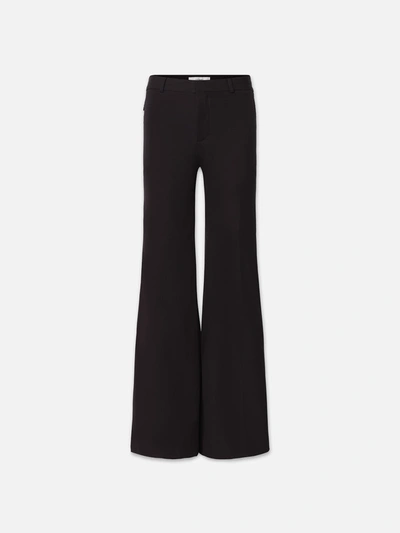 Shop Frame Le Palazzo Trouser Pants Noir Cotton In Black