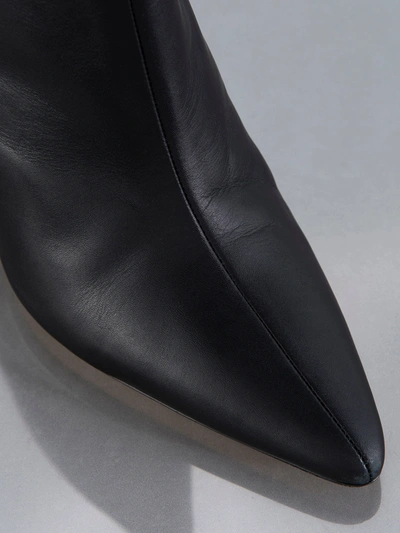 Shop Frame Odette Booties Noir Leather In Black