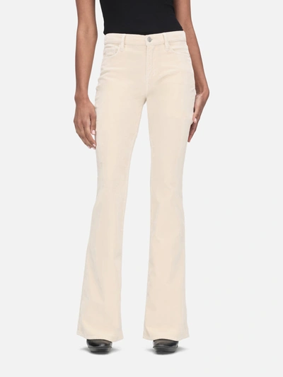 Shop Frame Le High Flare Velveteen Jeans In Neutrals