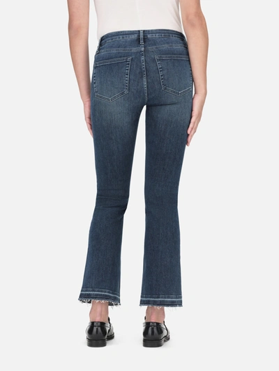Shop Frame Le Crop Mini Boot Released Fray Bootcut Jeans Moonstone Denim In Blue