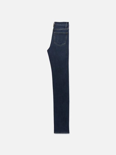 Shop Frame Le High Straight Long Jeans In Blue