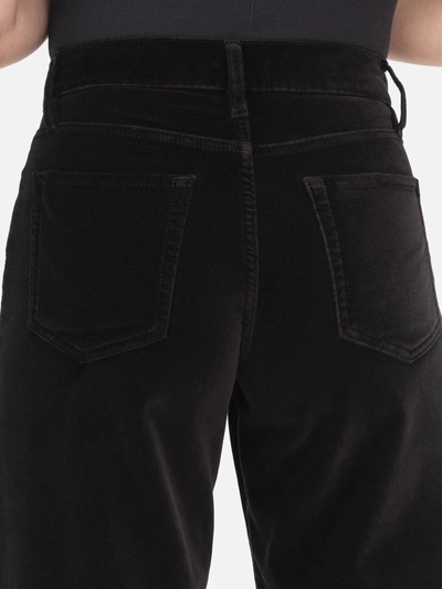 Shop Frame Le Palazzo Crop Velveteen Wide Leg Jeans Black Denim