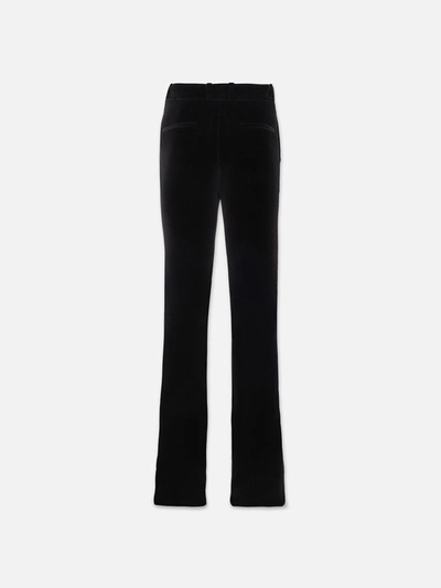 Shop Frame The Slim Stacked Velvet Trouser Pants In Black