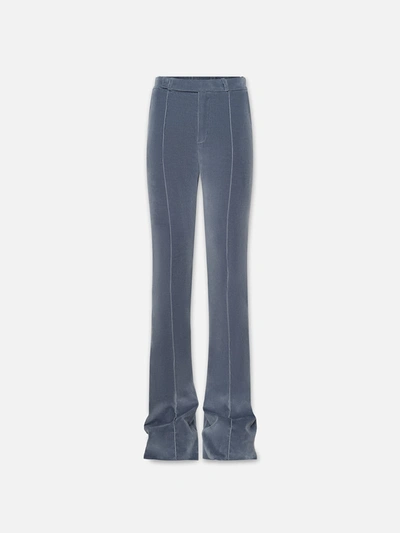 Shop Frame The Slim Stacked Velvet Trouser Pants In Blue