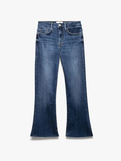 Shop Frame Le Crop Mini Bootcut Jeans Lupine Denim In Blue