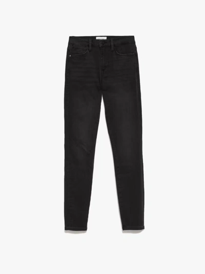 Shop Frame Le High Skinny Jeans Kerry Denim In Black