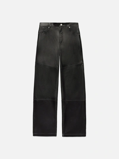 Shop Frame Leather Trouser Pants In Black