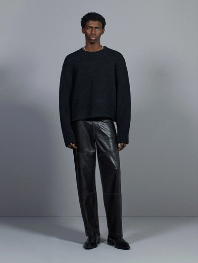 Shop Frame Leather Trouser Pants In Black