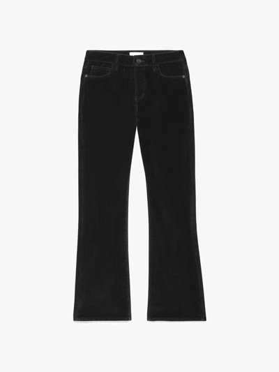 Shop Frame Le Crop Mini Boot Velveteen Bootcut Jeans In Black