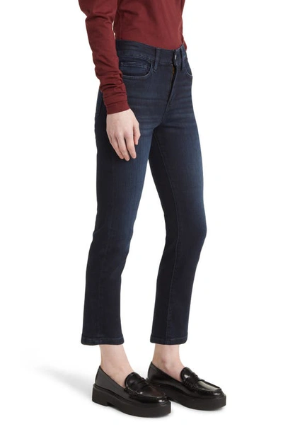 Shop Frame Le High Ripped Straight Leg Jeans In Onyx Indigo