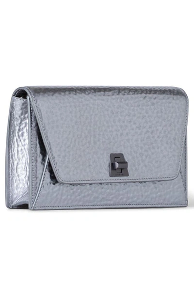 Shop Akris Anouk Metallic Leather Envelope Wallet On A Chain In 801 Inox