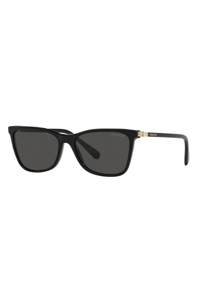 Swarovski 55mm Rectangular Sunglasses In Black