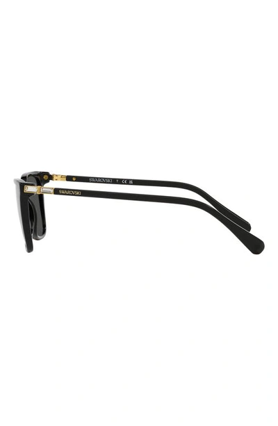 Swarovski 55mm Rectangular Sunglasses In Black
