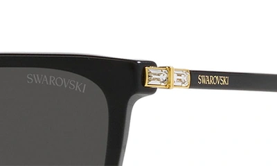 Swarovski 55mm Rectangular Sunglasses In Black