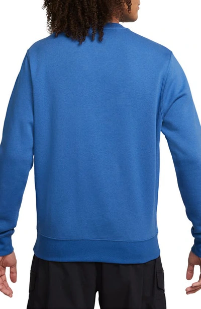 Shop Nike Club Crewneck Sweatshirt In Game Royal/ White