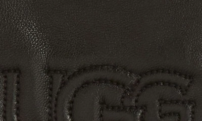 Shop Ugg Logo Stitch Leather Gloves In Black