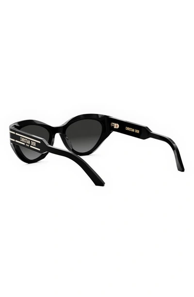 Shop Dior ‘signature B7i 52mm Cat Eye Sunglasses In Shiny Light Blue / Smoke