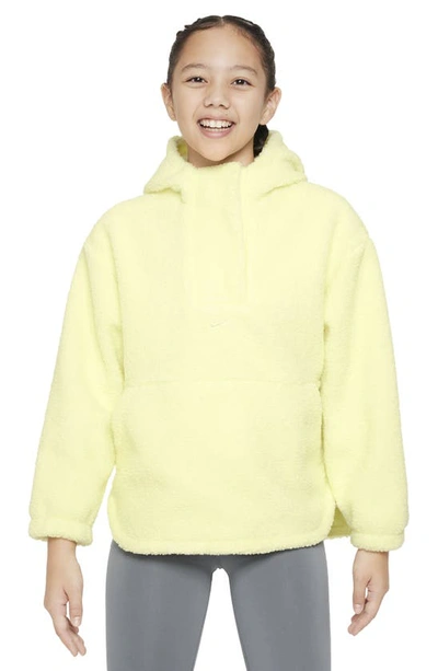 Shop Nike Kids' Therma-fit Faux Shearling Jacket In Luminous Green/ Coconut Milk