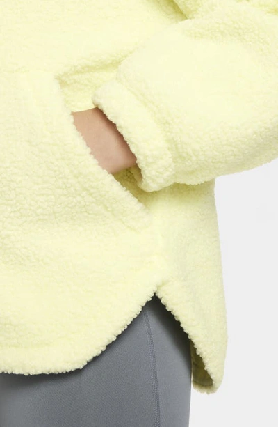 Shop Nike Kids' Therma-fit Faux Shearling Jacket In Luminous Green/ Coconut Milk