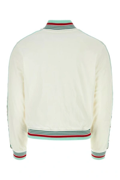 Shop Casablanca Man White Velvet Sweatshirt
