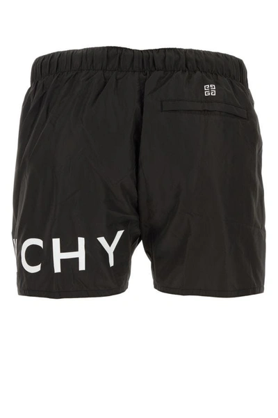 Shop Givenchy Man Black Polyester Swimming Shorts In Multicolor