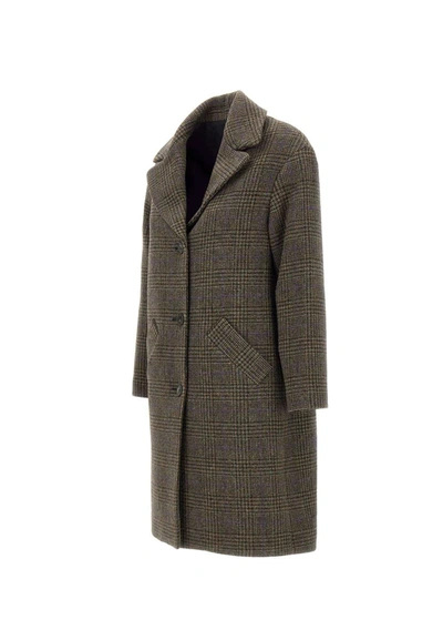 Shop Apc A.p.c. "manteau Ninon"coat In Multicolor - Brown