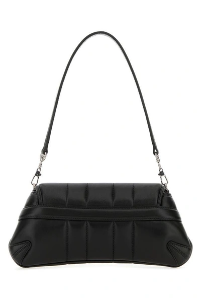Shop Gucci Woman Black Small  Horsebit Chain Leather Shoulder Bag