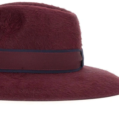 Shop Borsalino Felt Hat In Bordeaux