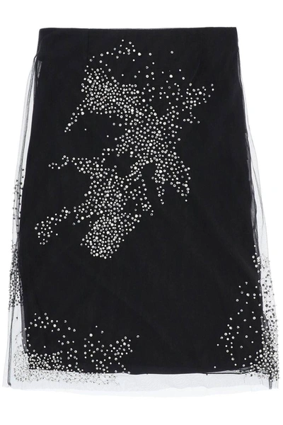 Shop Des_phemmes Des Phemmes Diamanté Tulle Skirt In Black