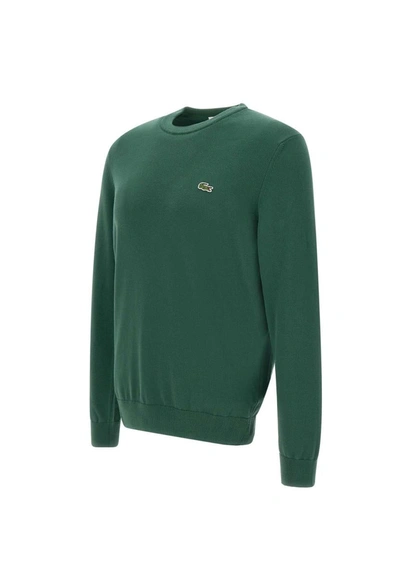 Shop Lacoste Organic Cotton Pullover In Green