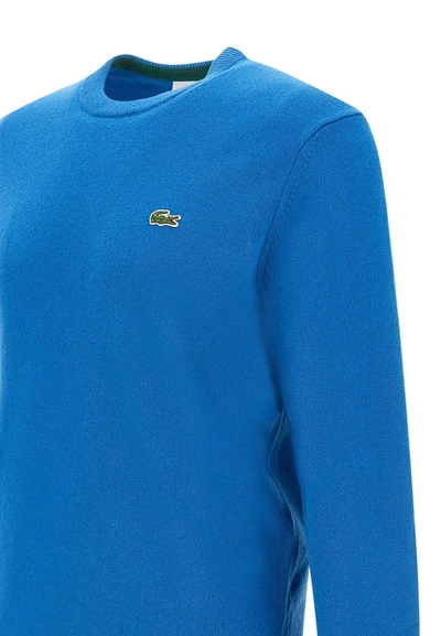 Shop Lacoste Wool Sweater In Blue