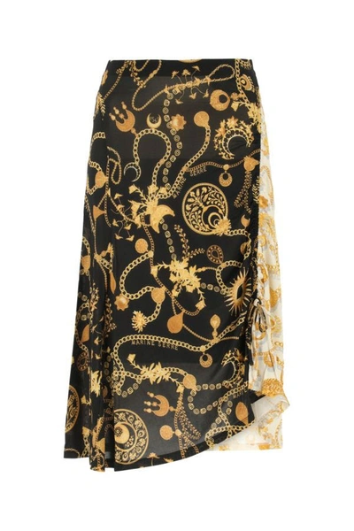 Shop Marine Serre Woman Printed Stretch Viscose Skirt In Multicolor