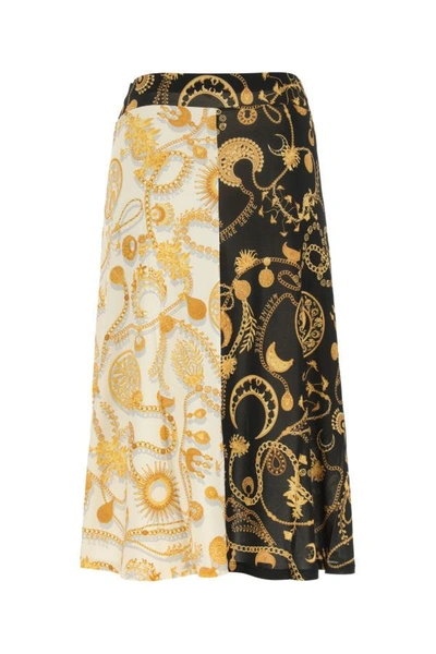 Shop Marine Serre Woman Printed Stretch Viscose Skirt In Multicolor