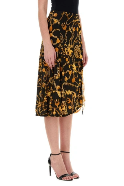 Shop Marine Serre Woman Printed Stretch Viscose Skirt In Multicolor