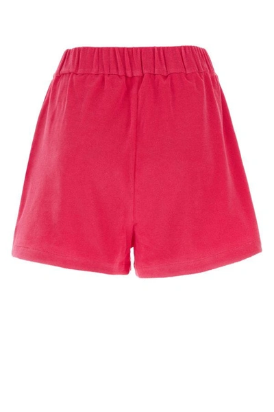 Shop Moncler Woman Fuchsia Chenille Shorts In Pink