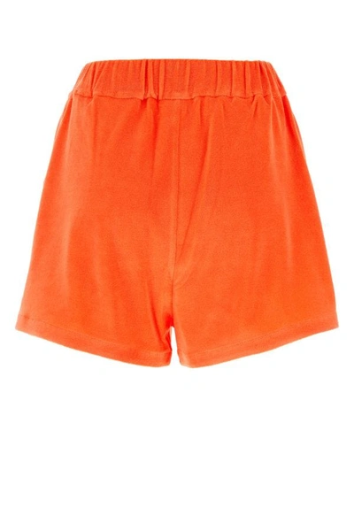 Shop Moncler Woman Orange Chenille Shorts