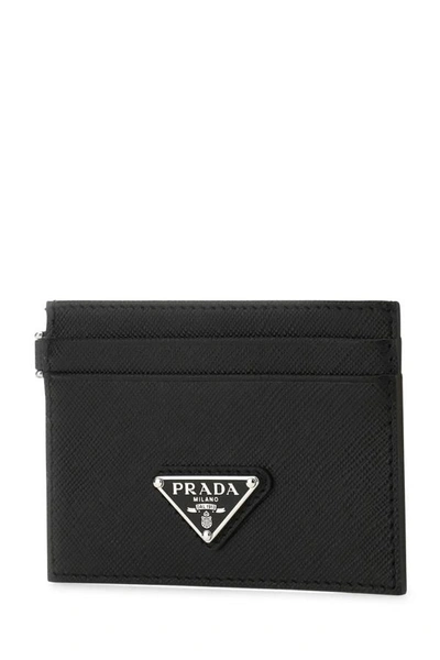 Shop Prada Man Black Leather Card Holder