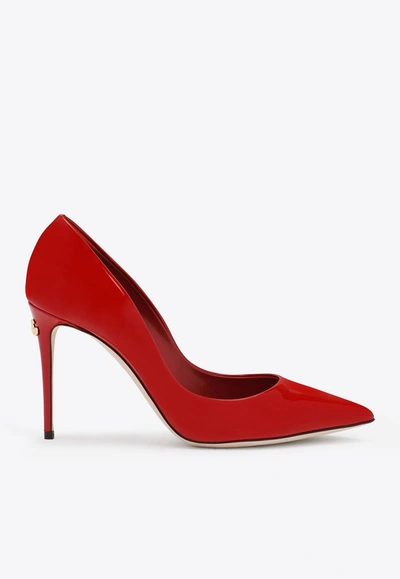 Shop Dolce & Gabbana Cardinale 90 Patent Leather Pumps In Red