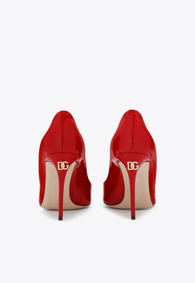Dolce & Gabbana Cardinale 90 Patent Leather Pumps In Red