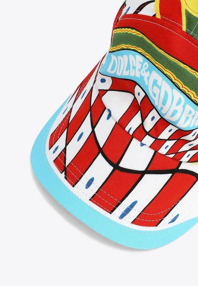 Dolce & Gabbana Carretto Print Baseball Cap In Multicolor