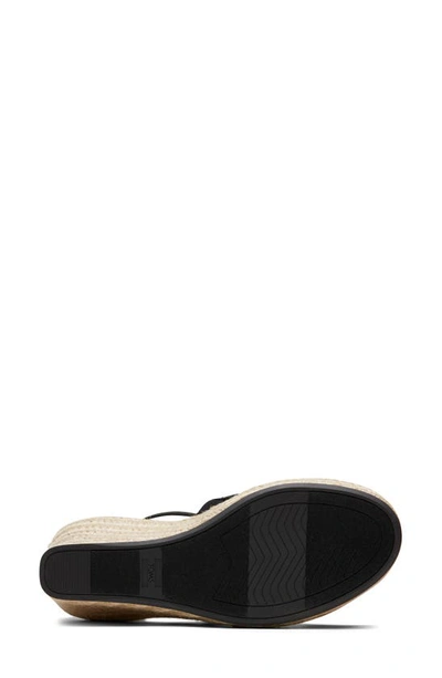 Toms Marisol Peep Toe Wedge Sandal In Black In Black Blended