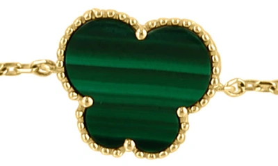 Effy 14k Yellow Gold Malachite Clover Bracelet In Green