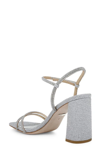Shop Badgley Mischka Collection Firey Ankle Strap Sandal In Silver