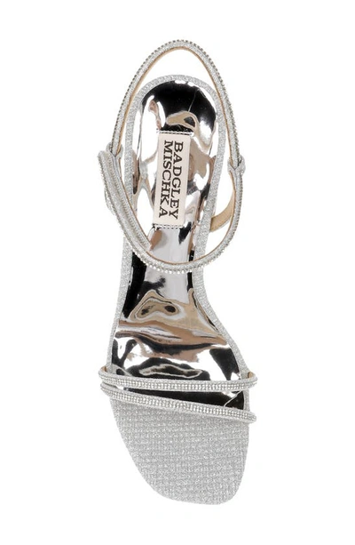 Shop Badgley Mischka Collection Firey Ankle Strap Sandal In Silver