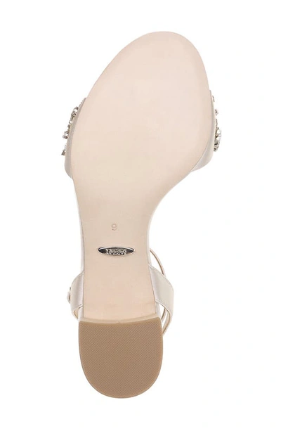 Shop Badgley Mischka Collection Ivanna Ankle Strap Sandal In Ivory Satin