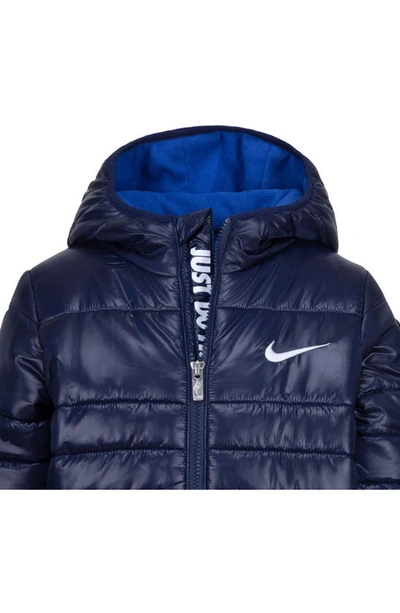 Nike Boys' Hooded Puffer Jacket - Little Kid In Midnight Navy