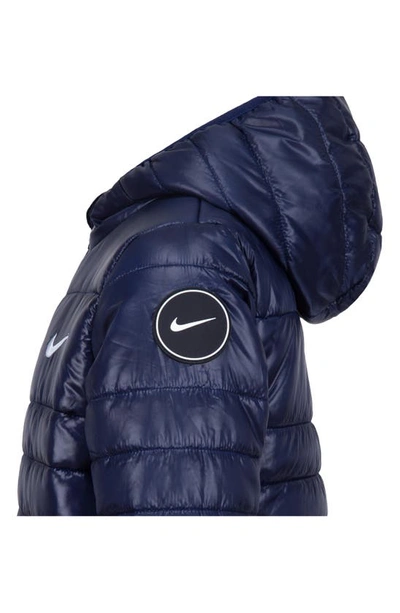 Nike Boys' Hooded Puffer Jacket - Little Kid In Midnight Navy