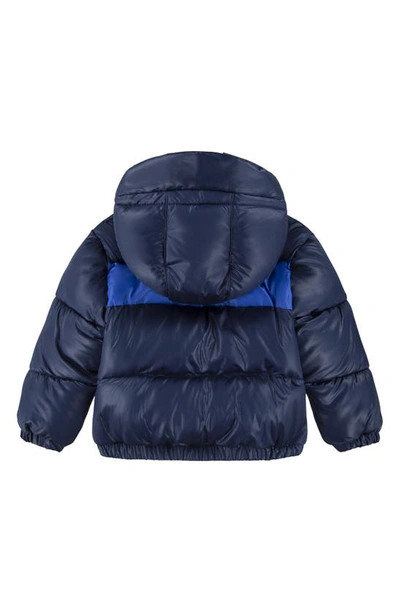 Shop Nike Kids' Hooded Puffer Jacket In Midnight Navy