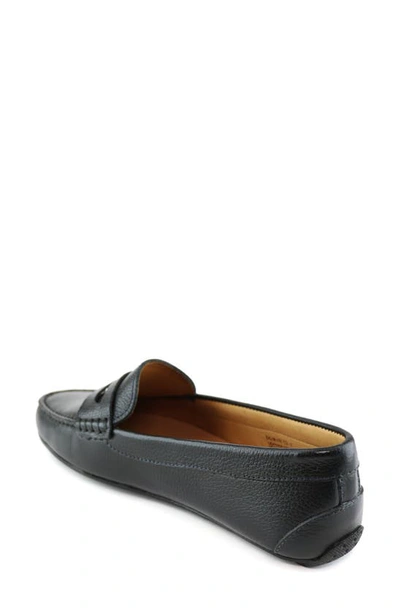 Marc Joseph New York Naples Penny Loafer In Black Grainy