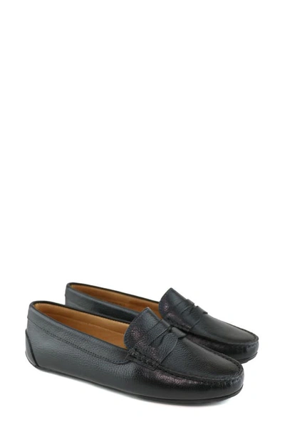 Marc Joseph New York Naples Penny Loafer In Black Grainy